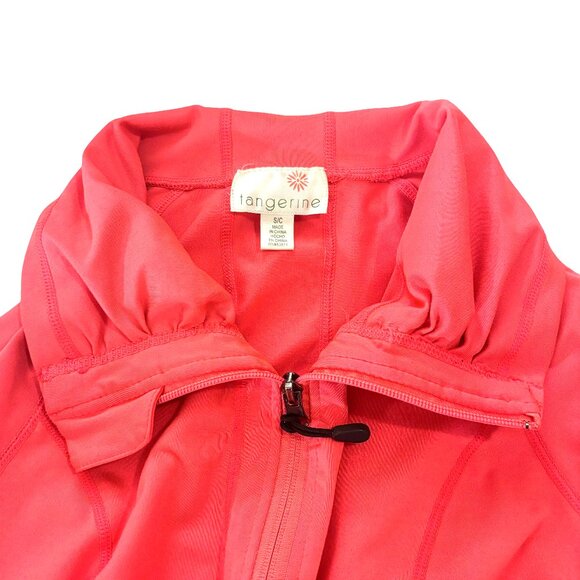 Tangerine Full Zip Track Jacket, Neon Coral, Size Small - Picture 4 of 6